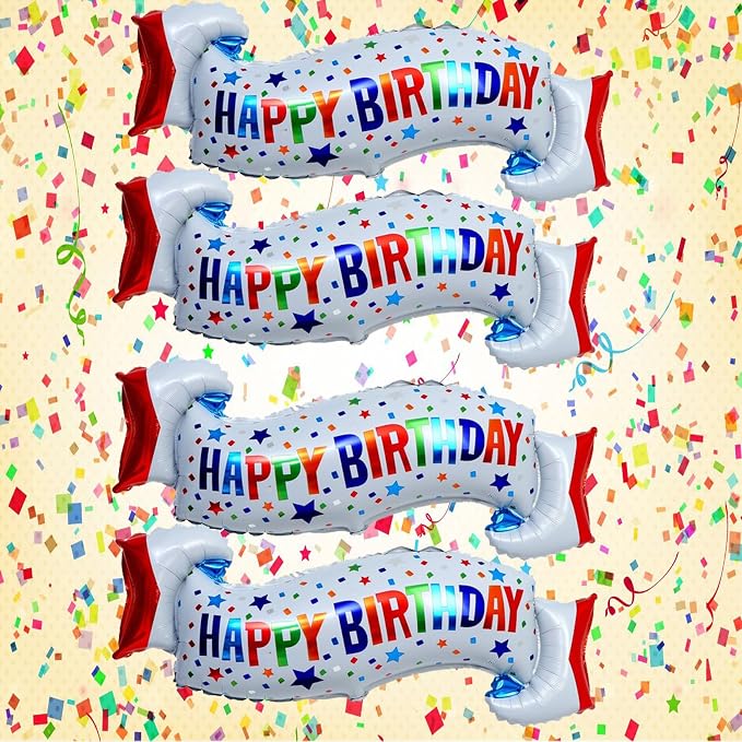 Happy Birthday Balloons Colorful Birthday Balloon Banner - Image 6