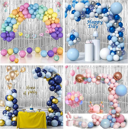 TenLaitech 3 Pack 3.3 x 9.9 ft Silver Foil Fringe Backdrop Curtain, Streamer - Image 7