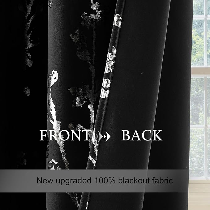 NICETOWN 100% Black Out Curtains 96 inch Long - Image 5