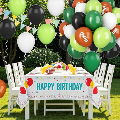 Football Balloons, 12 Inch Football Party Balloons, Dark Green and Black - Image 5