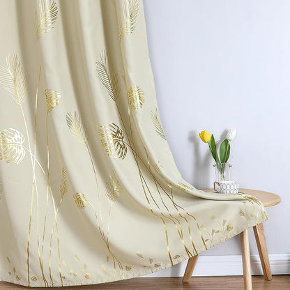 Beige Curtains 102 Inches Long, Room Darkening Curtains - Image 7
