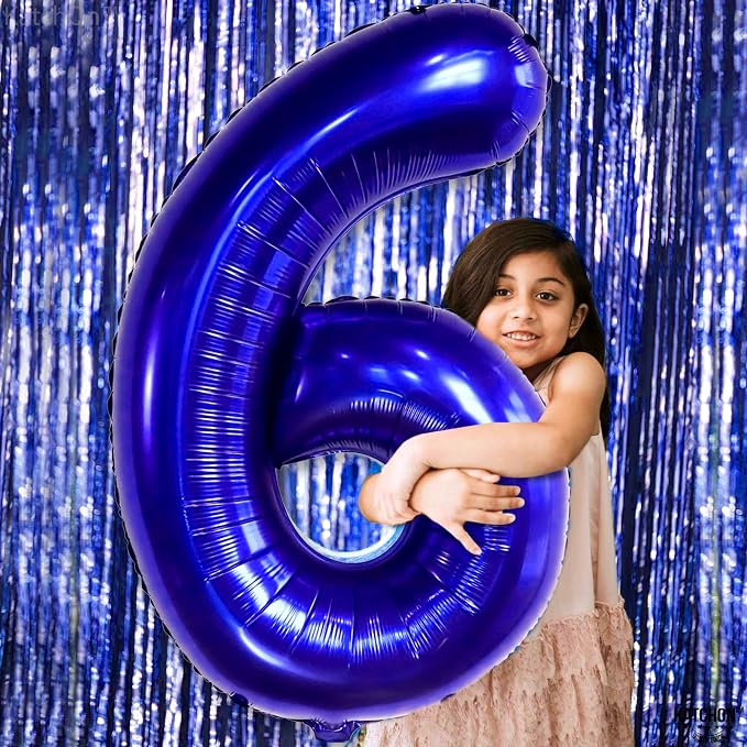 KatchOn, Giant Navy Blue Number 6 Balloon - Image 2