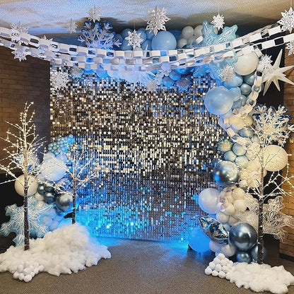Blue and Silver Balloons Arch Kit, Baby Shower, Winter Wonderland Snow Theme - Image 8