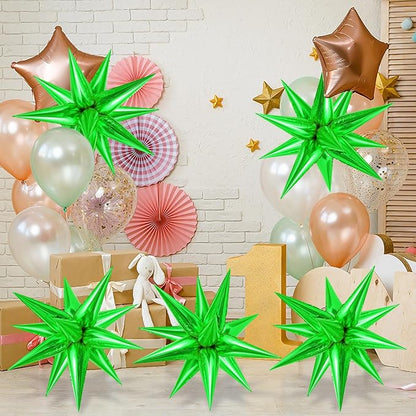 60 Pcs Star Balloons Explosion 12 Point Foil Cone Balloons Magic Balloon Large - Image 2