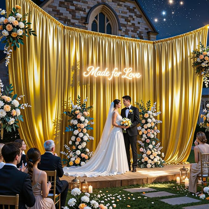 40x10ft Dark Gold Glitter Backdrop Curtain - Image 2
