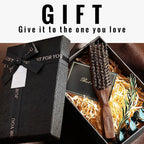 Mens Wild Boar Bristle Hair Brush for Men - Slick Back Hair Brush - Stiff Bristles for Thick Hair, Natural Black Walnut Wooden Handle Hairbrush, Beard Mustache Brush Comb by GAINWELL