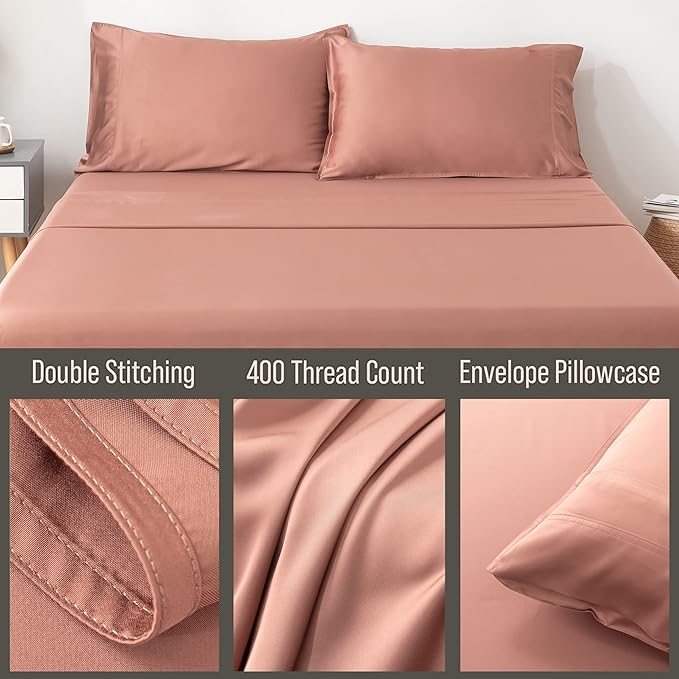 Bella Coterie | Luxury Bamboo Viscose Queen Size Pillowcase Set | 100% Organically Grown | Ultra Soft | Cooling | 2 Pcs [Raisin]