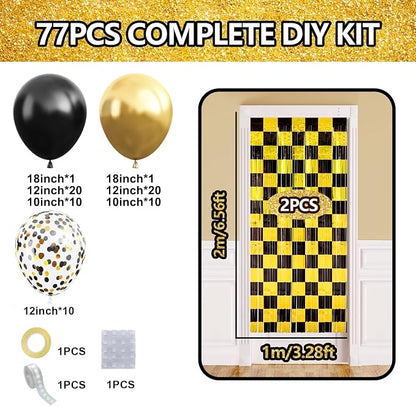 Black and Gold Balloon Arch Garland Kit Birthday Party Decorations | Black Gold - Image 5