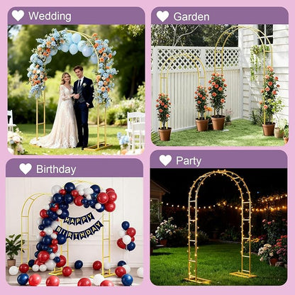 2 Pack Metal Wedding Arch Backdrop Stand - Image 6