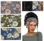 Huachi Wide Headbands for Women Non Slip, Thick Womens Floral Headbands Boho Elastic Hair Bands for Women's Hair, Stretchy Sweat Headband for Workout Running Working