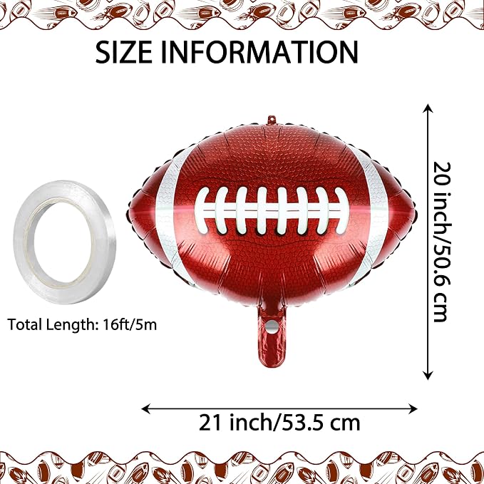 Fovths 12 Pieces Inflatable Football Balloons 18 Inches Footballs Foil Balloons - Image 2