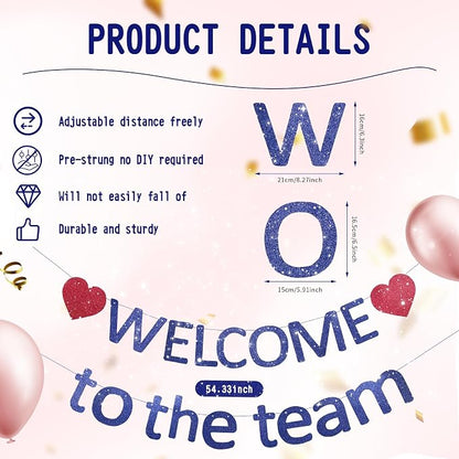 Pre-Strung Glitter Welcome to the Team Banner Welcome Banner Welcome Decorations - Image 3