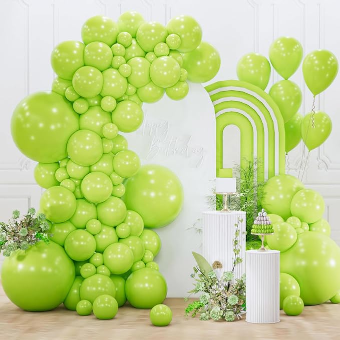 PartyWoo Lime Balloons 152pcs Green Light Green Color 18 12 10 5 Inch | Balloons by PartyWoo