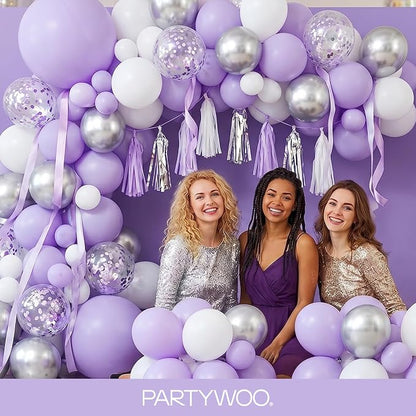 PartyWoo Lavender Balloons 100pcs Light Pastel Purple Lilac Color | 36 18 12 10 - Image 5