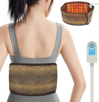 Infrared Heating Pad, Far Infrared Natural Jade Heating Pad, Auto Shut Off, Adjustable Temperature, Gifts for Women/Men/Dad/Mom (Brown, Belt28)
