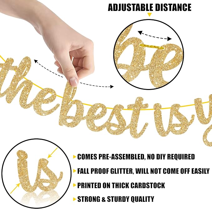 KatchOn Glitter The Best is Yet to Come Banner 10 Feet | No DIY, 2026 - Image 3