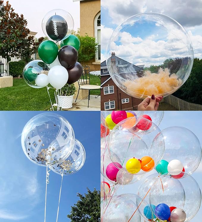 20 Inch Bobo Balloons, Large Bubble Balloons | Transparent Bubble Balloon - Image 4