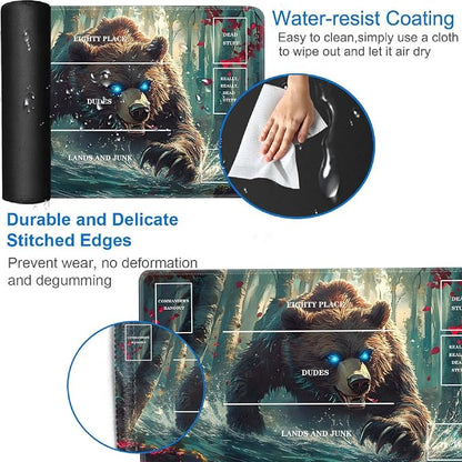 for TCG Playmat with Zones, Non-Slip Rubber Bottom Trading Card Game Mat with - Image 3