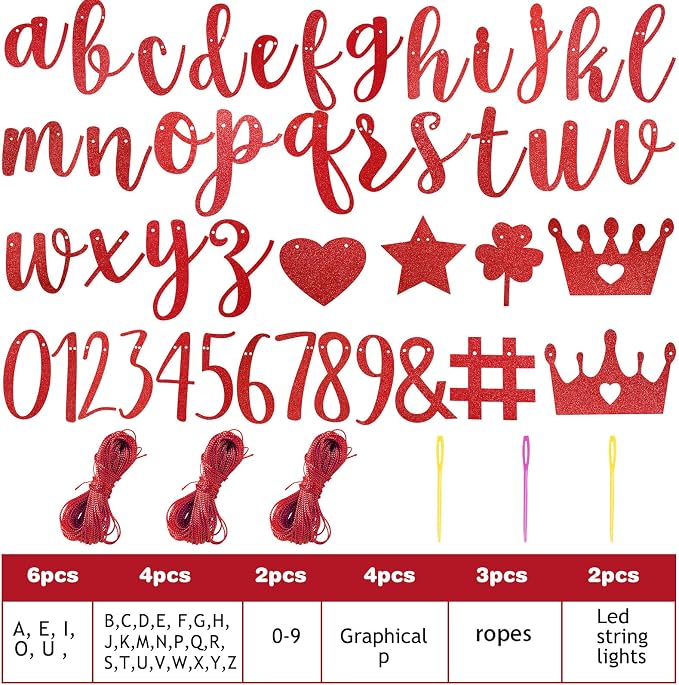 TaoBary 167 Pcs DIY Banner Kit Happy Birthday Glitter Banner Customizable - Image 2