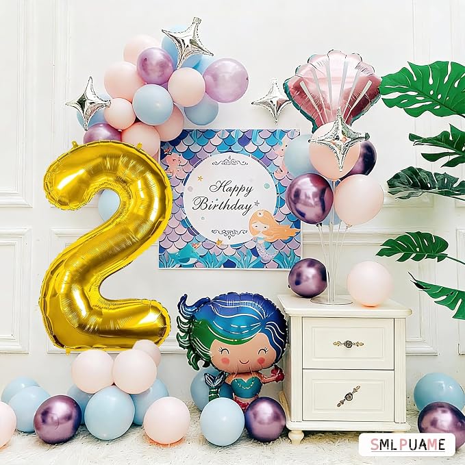 40 Inch Gold Number 2 Balloon, 2nd Birthday Decoration Boys Girls | Large Self - Image 4