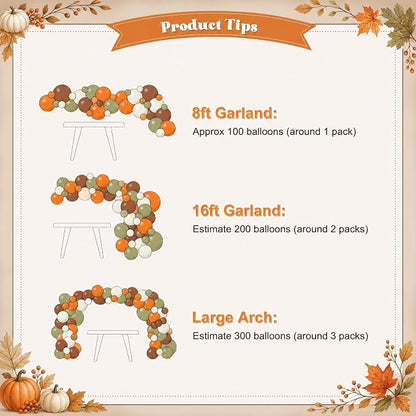 Green Fall Balloon Arch Kit for Autumn Thanksgiving Party Decorations | Orange - Image 7