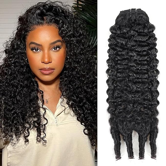 18 Inch Classic Burmese Curly Clip in Hair Extensions Real Human Hair Full and Thick #1B Natural Black Color Curly Clip ins For Women Wear and Go Brazilian Virgin Clip on Hair(18inch,#1B)
