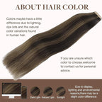GOO GOO Tape in Hair Extensions Human Hair, 2/6 Dark Brown Highlighted Chestnut Brown, 22inch 30g 10pcs, Skin Weft Seamless Invisible, Silky Straight with Thick Ends, Remy Human Hair