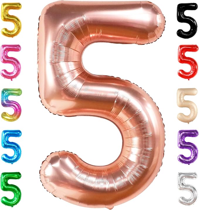 KatchOn, Rose Gold Number 5 Balloon by KatchOn