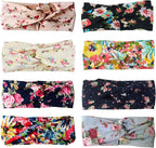 DRESHOW 8 Pack Headbands for Women Yoga Knotted Headbands Elastic Criss Cross Hair Accessories Sports Head Wrap Non Slip