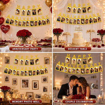 Gold Happy Anniversary Banner - Image 6