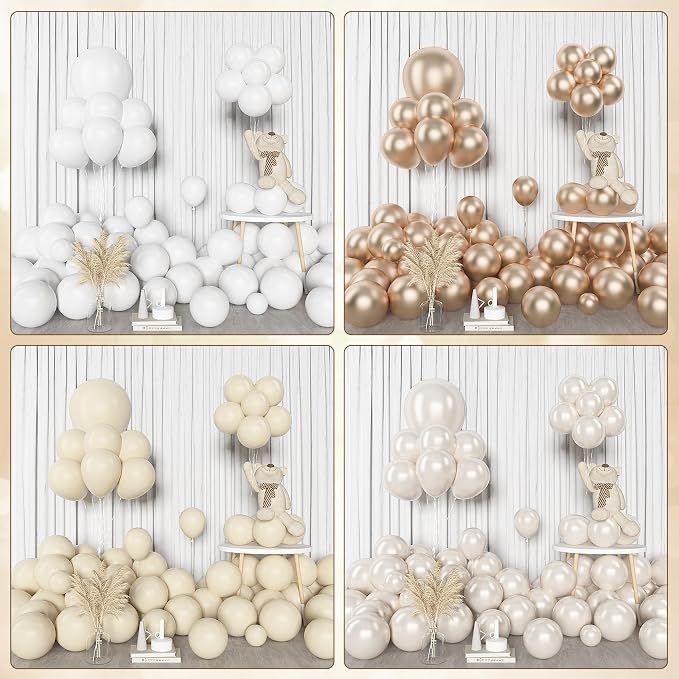 Amandir 153 Pcs White Sand Metallic Champagne Gold Balloon Arch Garland Kit | - Image 7