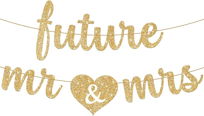 KatchOn Glitter Future Mr & Mrs Banner 10 Ft Bachelorette Party Decorations | by KatchOn