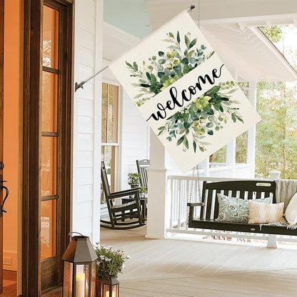 AVOIN colorlife Spring Summer Floral Welcome House Flag Outside 28x40 Inch | - Image 4