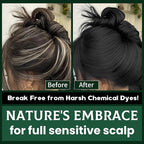 Black Hair Dye Shampoo 6-in-1 Unisex Natural Herbal Formula, Hair Color Shampoo for Women&Man Long-Lasting Color for Grey Coverage Home & Salon (Natuarl Black)