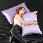 INFIIXSO Mulberry Silk Pillowcase for Hair and Skin, Silk Pillow Cases Queen Size Set of 2 with Hidden Zipper 20"x30", Ultra Smooth and Soft Cooling Pillow Cases for Hot Sleepers(Lavender, 2 Pack)