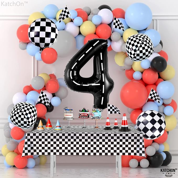 KatchOn Construction 4 Balloon 40 Inch, 4 Birthday Decorations | Construction - Image 3