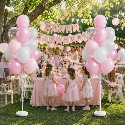 Clear Pastel Pearl Pink Balloon Column Kit - Image 7