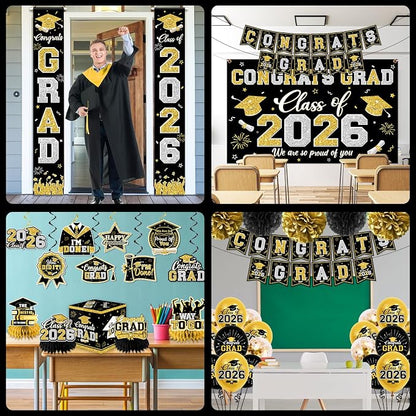 Graduation Decorations Class of 2026 Black and Gold Graduation Decorations - Image 4