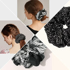 Scrunchies Hair Ties for Women - Big Silk Satin Scrunchie Exra Large Jumbo Gaint Oversized Pact of 4 Scrunchy for Curl Thick Hair Ligas Para el Cabello De Mujer Decoration Hair Accessories Gift