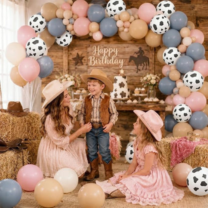 Cow Print Balloons, 12 Inch Baby Pink Blue Cow Print Latex Balloons - Image 7