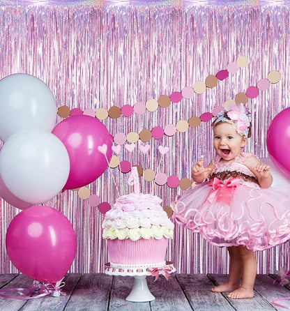 GOER 3.2 ft x 9.8 ft Metallic Tinsel Foil Fringe Curtains Party Photo Backdrop - Image 3