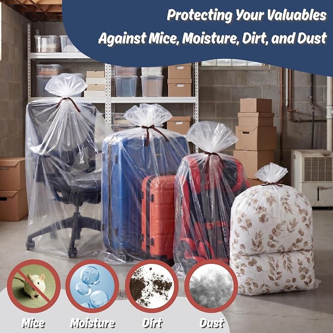 Wowfit Large Plastic Bags for Comforters & Pillows, 5 CT, 1.6 Mil | - Image 7
