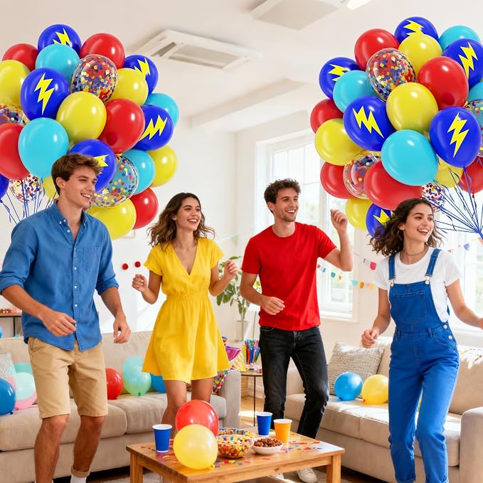 60pcs 12inch Red Yellow and Blue Balloons - Image 5