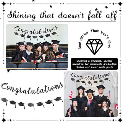 2026 Graduation Banners Party Decorations, Glitter Congratulations - Image 6