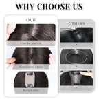 VERNA Hair Toppers for Women Real Human Hair 360°3D Cover Bangs Hair Clip,100% Real Human Medium Brown Clip in Bangs,Hairpieces for Daily Wear(5 * 9.5)
