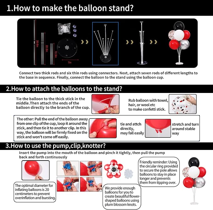 4 Sets Red Black Balloons Stand - Image 5