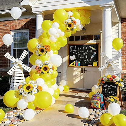 Yellow and White Balloons 100 Pack 12 Inch White Yellow Extra Thick Latex Party - Image 3