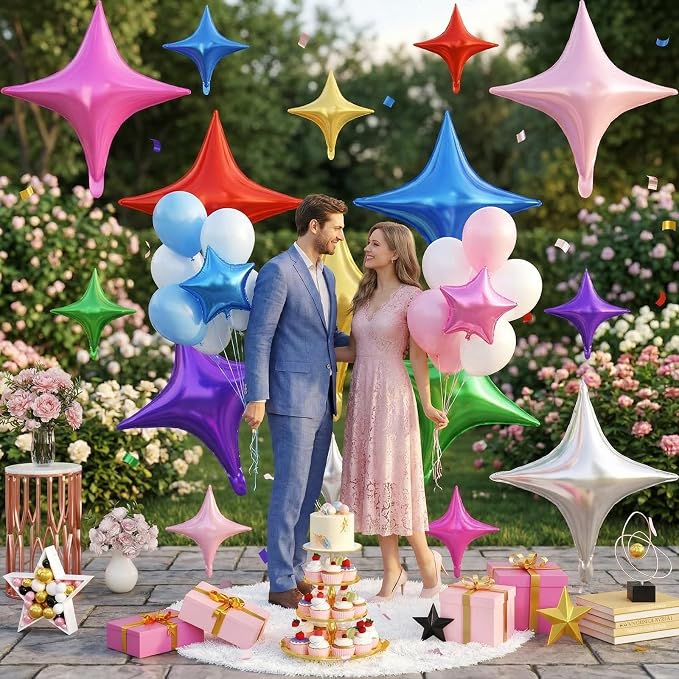 Colorful Star Balloons, 26 Inch and 10 Inch Stars Shaped Balloon - Image 7