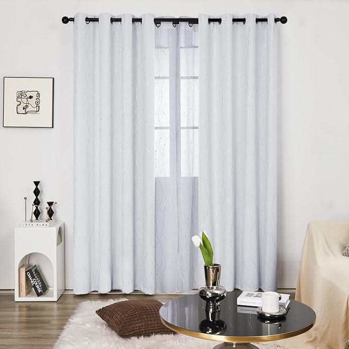 Deconovo Living Room Curtains 108 Inch Long, Thermal Insulated, Room Darkening by Unknown