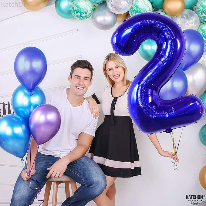 KatchOn Royal Blue 2 Balloon 40 Inch | Royal Blue Number Balloons 2, Baby Shark - Image 7